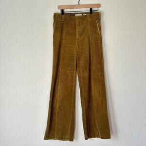 Ett:twa by Anthropologie Mustard Corduroy Flare Pants size 30 retro 70's boho